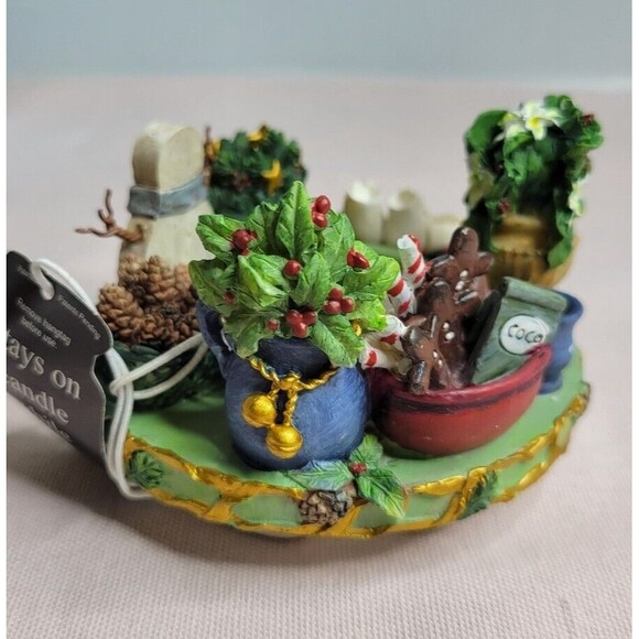 Candle Capper Old Virginia Candle Company POINSETTIA Candle Topper Christmas B59 - Picture 4 of 10